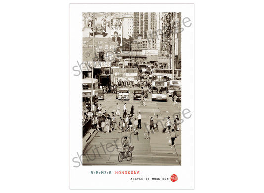 香港風景藝術明信片|亞皆路街 Argyle Street