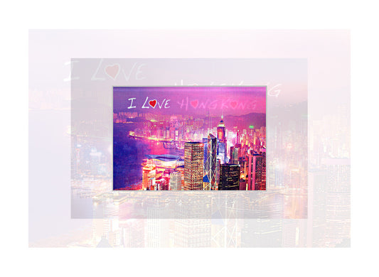 香港3D特色明信片|香港夜景 I Love Hong Kong - Night Scene