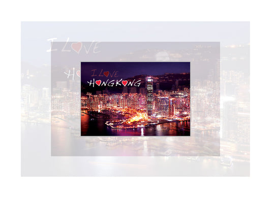 香港3D特色明信片|環球貿易廣場 · 國際金融中心 I Love Hong Kong - ICC and IFC Building