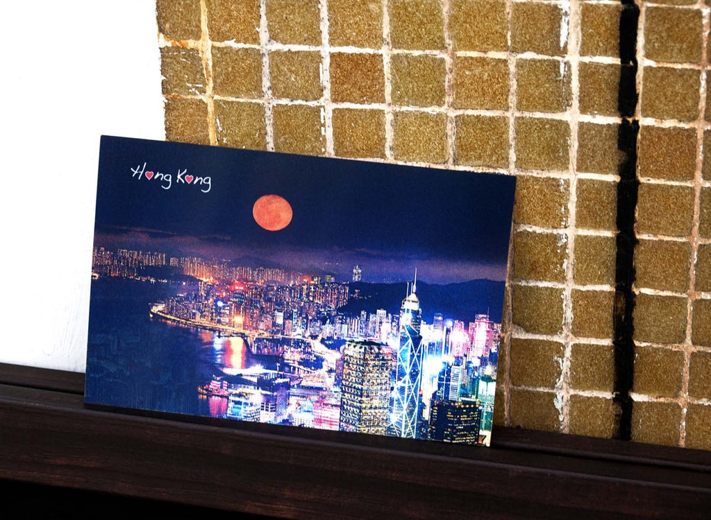香港3D明信片｜香港粉月 Hong Kong Pink Moon