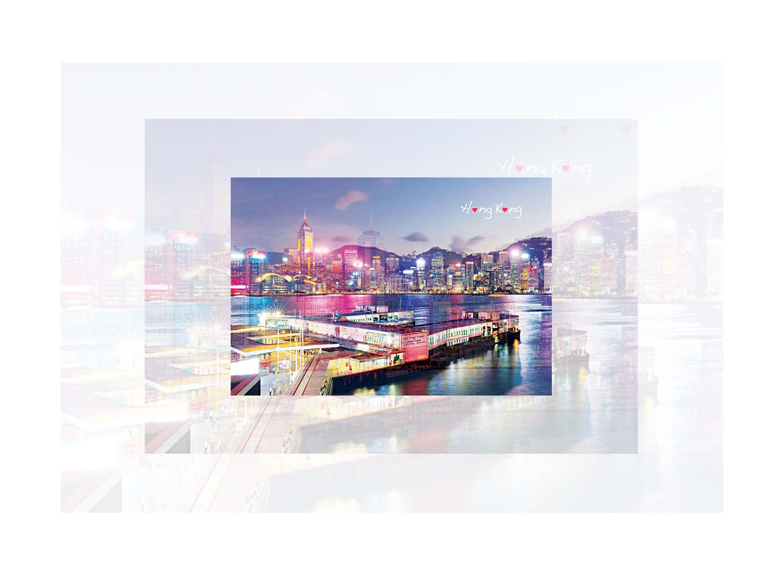 香港3D明信片｜天星碼頭 · 會展 Star Ferry Pier and HKCEC