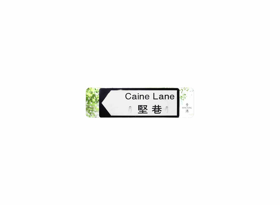 堅巷 Caine Lane 香港街道牌磁石貼 全真粗黑款式 白底黑字真實復刻 香港製造
