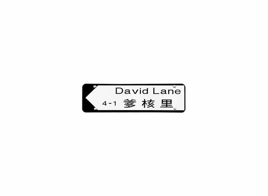 爹核里 David Lane 香港街道牌磁石貼 全真粗黑款式 白底黑字真實復刻 香港製造