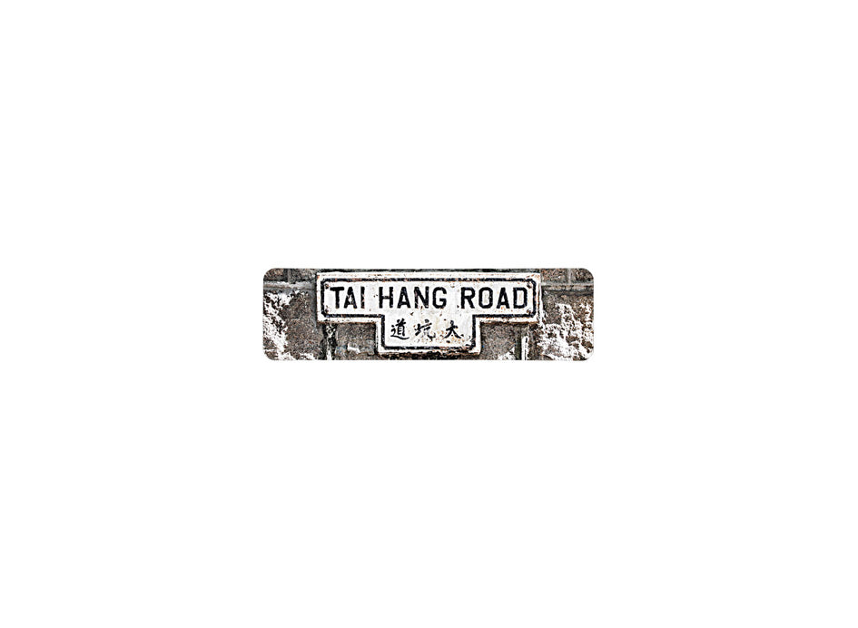 大坑道 Tai Hang Road 香港街道牌磁石貼 T字型款式 白底黑字真實復刻 香港製造