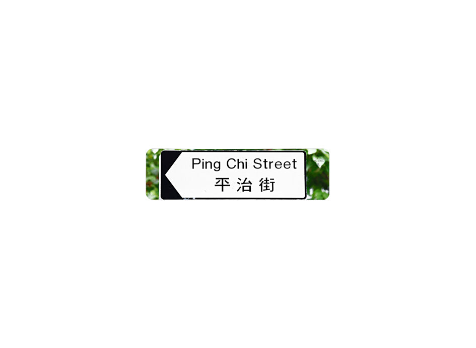 平治街 Ping Chi Street 香港街道牌磁石貼 全真粗黑款式 白底黑字真實復刻 香港製造