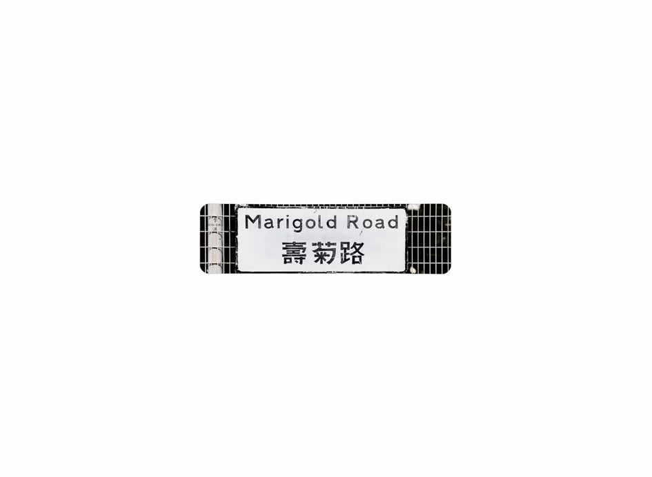 壽菊路 Marigold Road 香港街道牌磁石貼 長方形監獄體款式 白底黑字真實復刻 香港製造