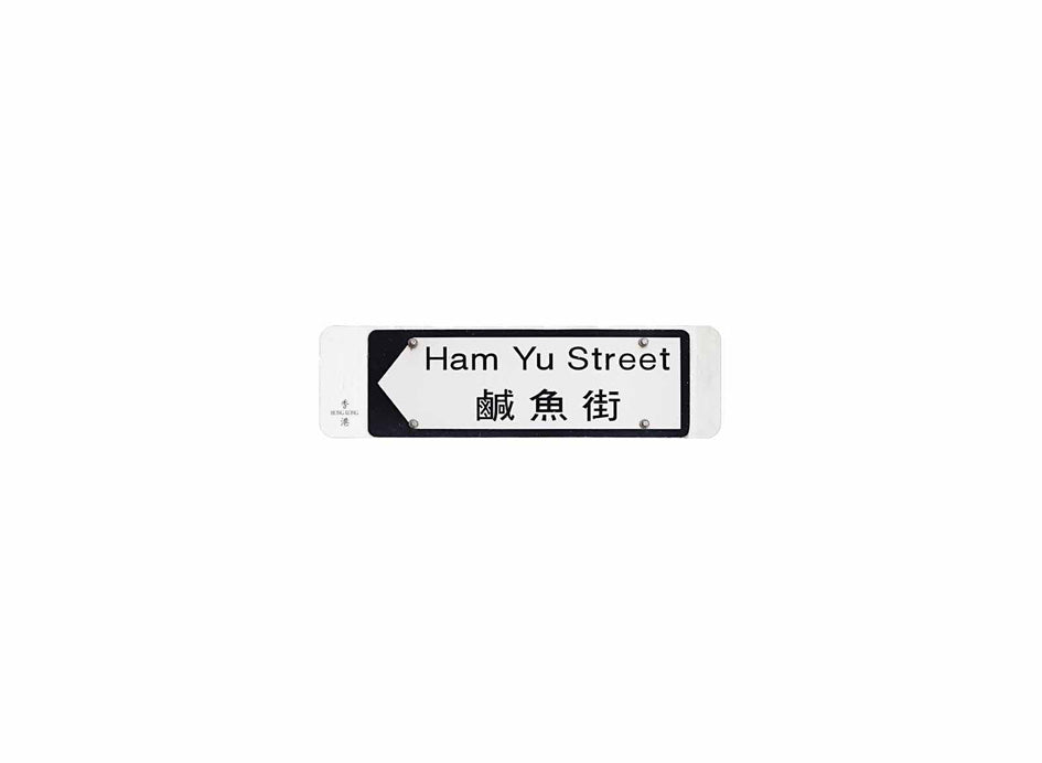 鹹魚街 Ham Yu Street 香港街道牌磁石貼 全真粗黑款式 白底黑字真實復刻 香港製造