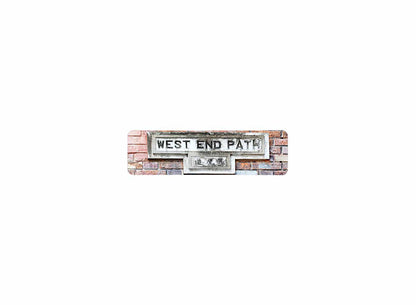 西尾道 West End Path 香港街道牌磁石貼 T字型款式 白底黑字真實復刻 香港製造