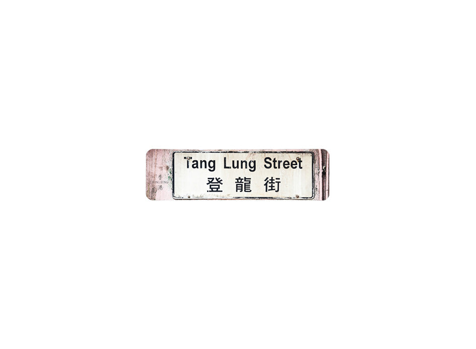 登龍街 Tang Lung Street 香港街道牌磁石貼 長方形監獄體款式 白底黑字真實復刻 香港製造